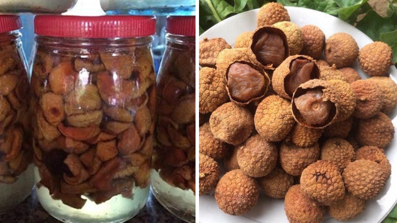 Ngâm rượu với vải khô